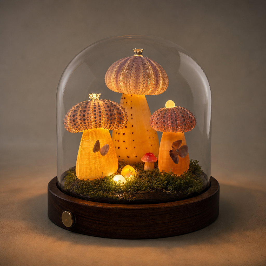 Sea Urchin Mushroom Lamp | MariCove Glass Dome